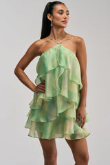 SHINE BRIGHTER BABY MINI DRESS IN GREEN