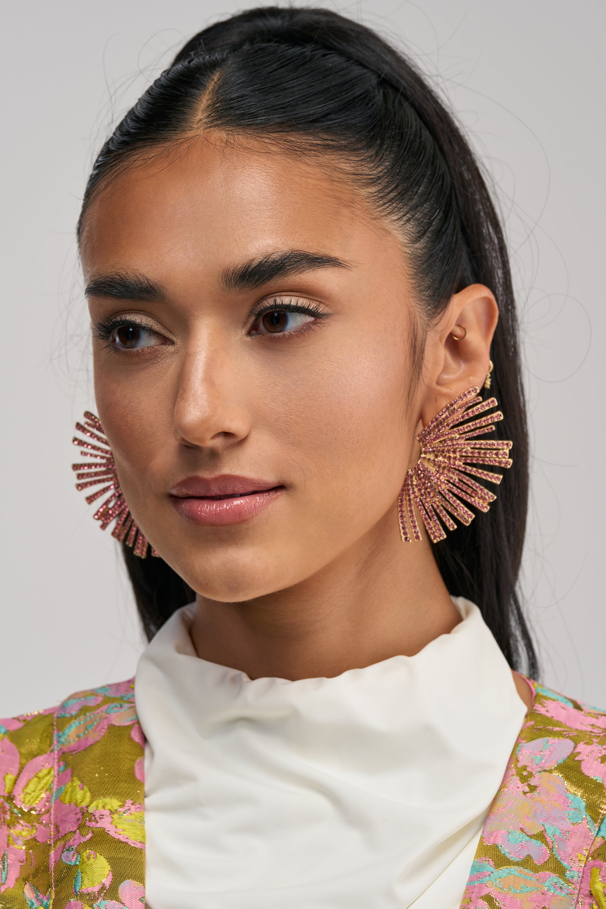 PRETTY & PAID SPARKLE EARRINGS IN PINK