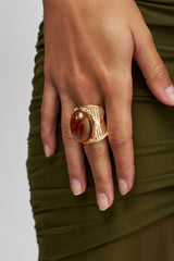CROWN ENERGY GOLD RING IN BROWN