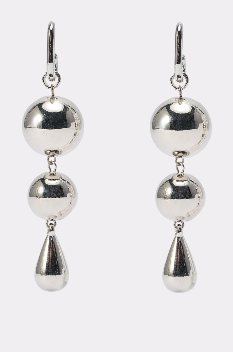 CHROME DROP EARRINGS