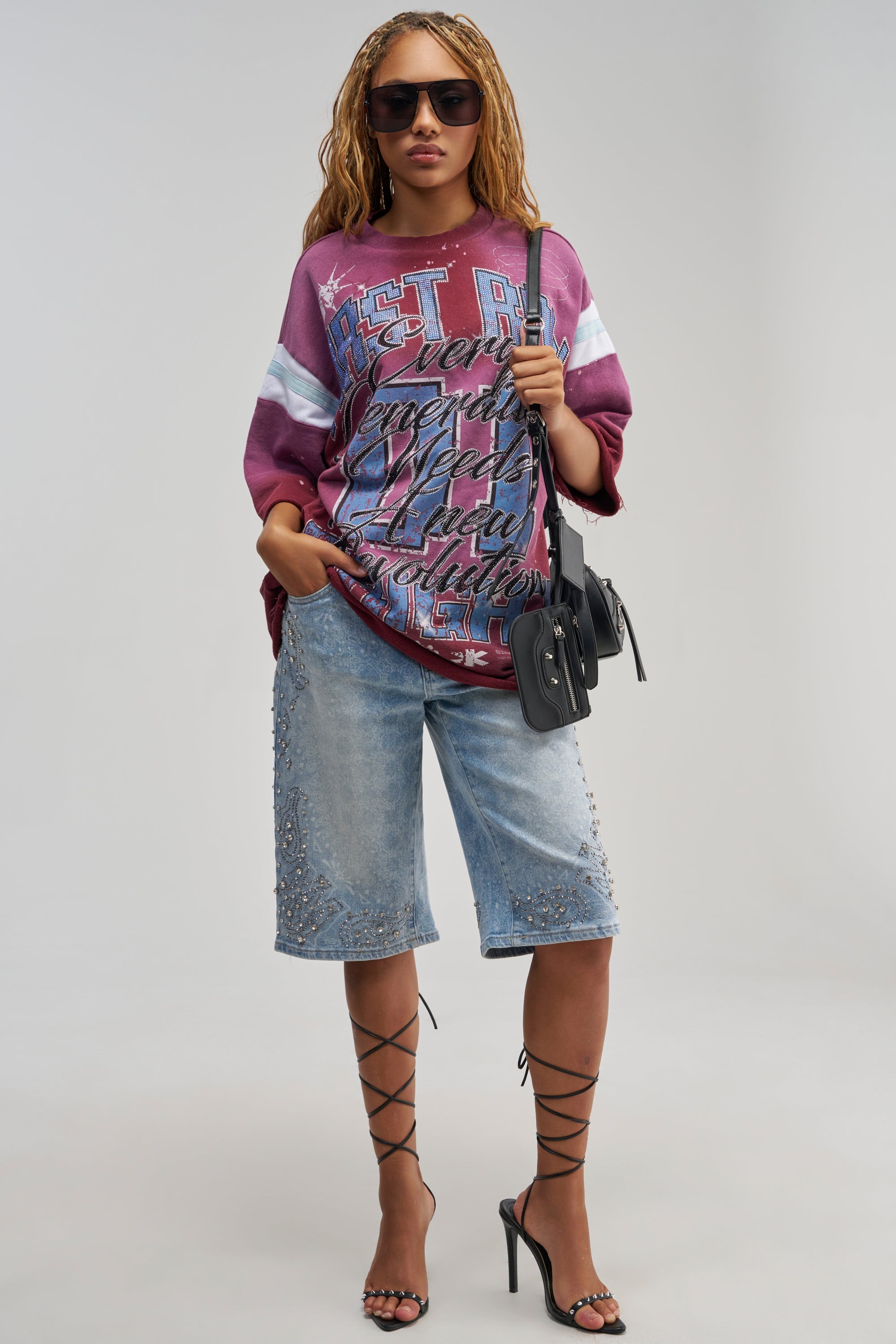 MY FUTURE OVERSIZED GRAPHIC TEE IN BURGUNDY