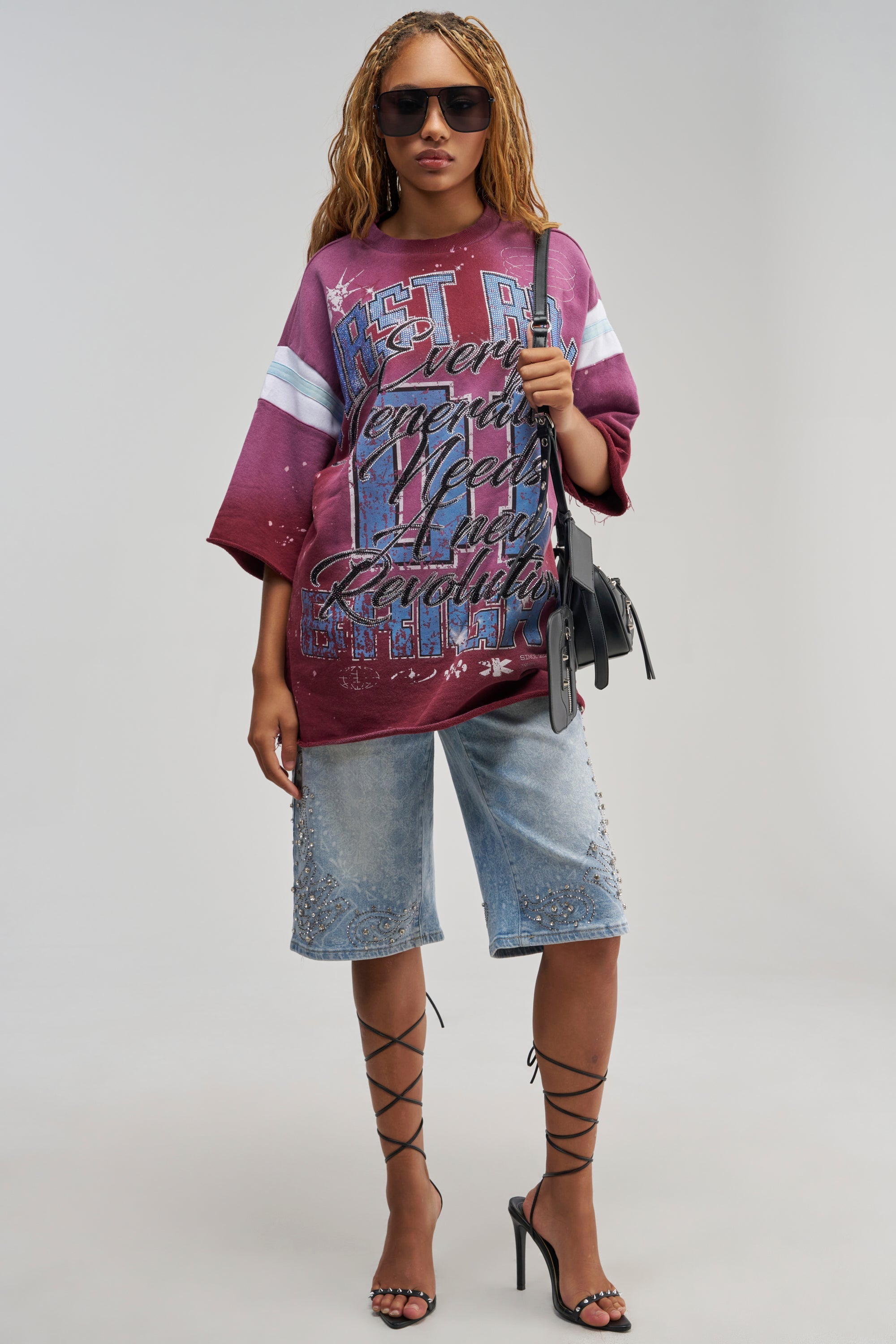 MY FUTURE OVERSIZED GRAPHIC TEE IN BURGUNDY