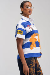 FIRST ROW ICON STATUS CROPPED STRIPED POLO