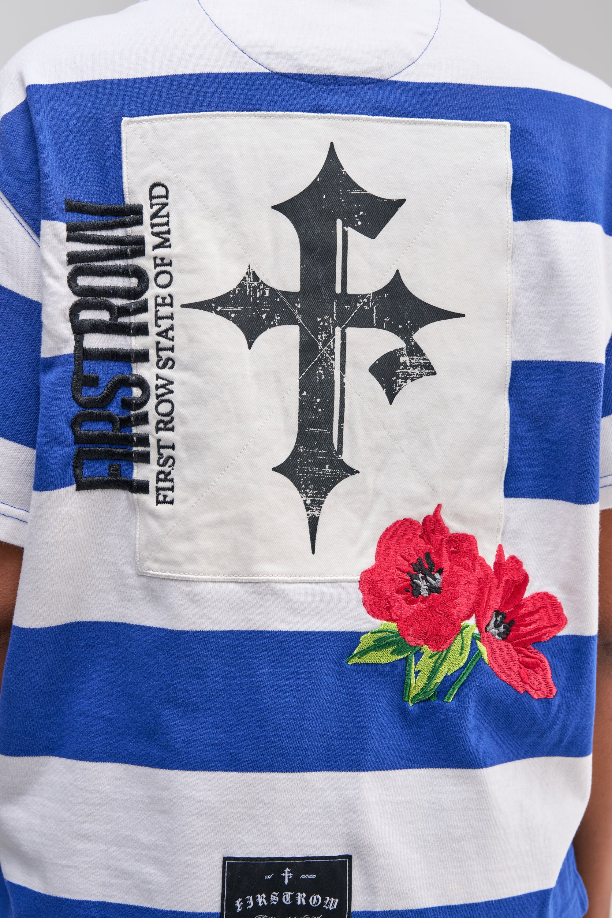 FIRST ROW ICON STATUS CROPPED STRIPED POLO