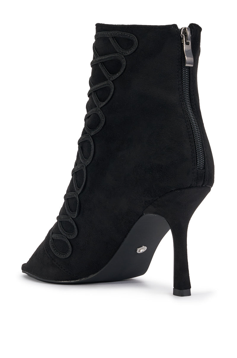 AZALEA WANG GENTRY BLACK MILITARY STILETTO BOOTIE