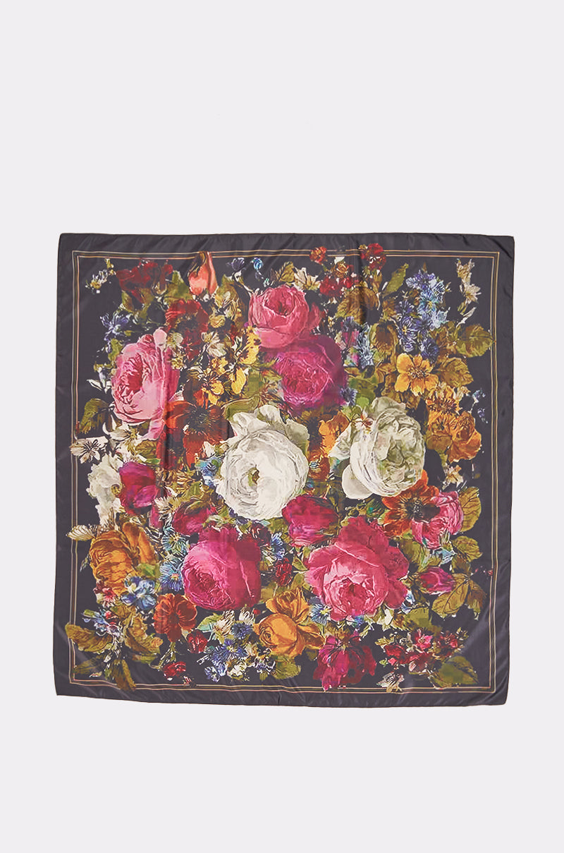 MIDNIGHT GARDEN SILK SCARF