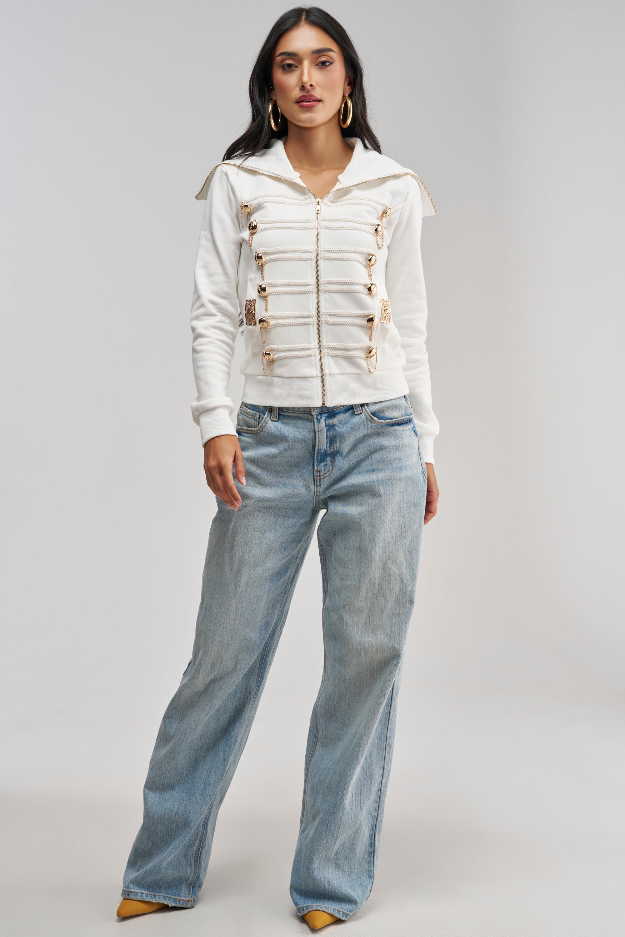 OUT OF YOUR LEAGUE EMBELLISHED SWEATSHIRT