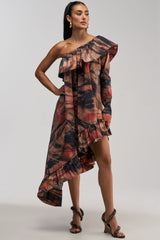 MOOD SWING PRINTED BUBBLE MINI DRESS
