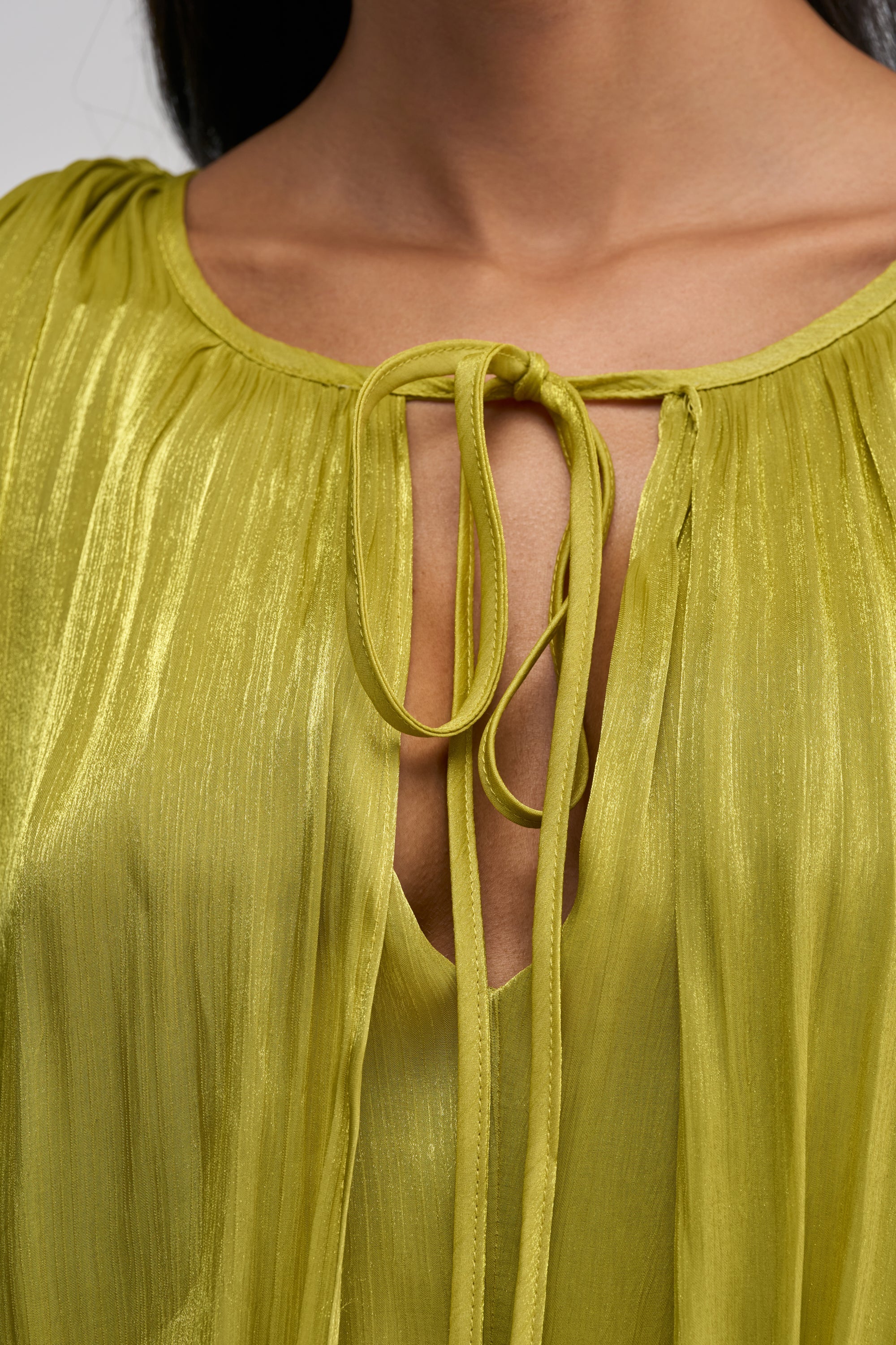 CLASSY AND CUTE CHIFFON MINI DRESS IN GREEN
