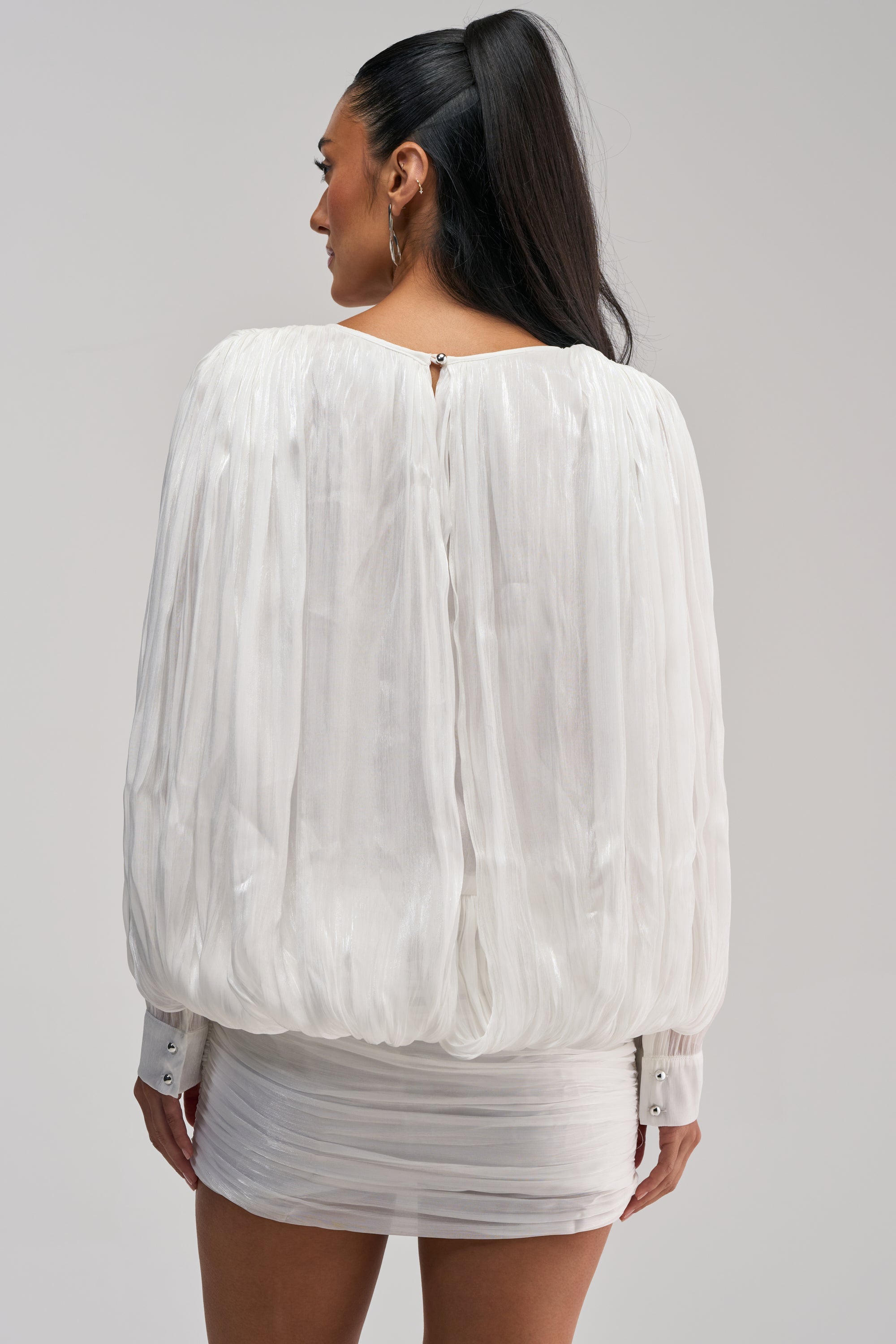 CLASSY AND CUTE CHIFFON MINI DRESS IN WHITE