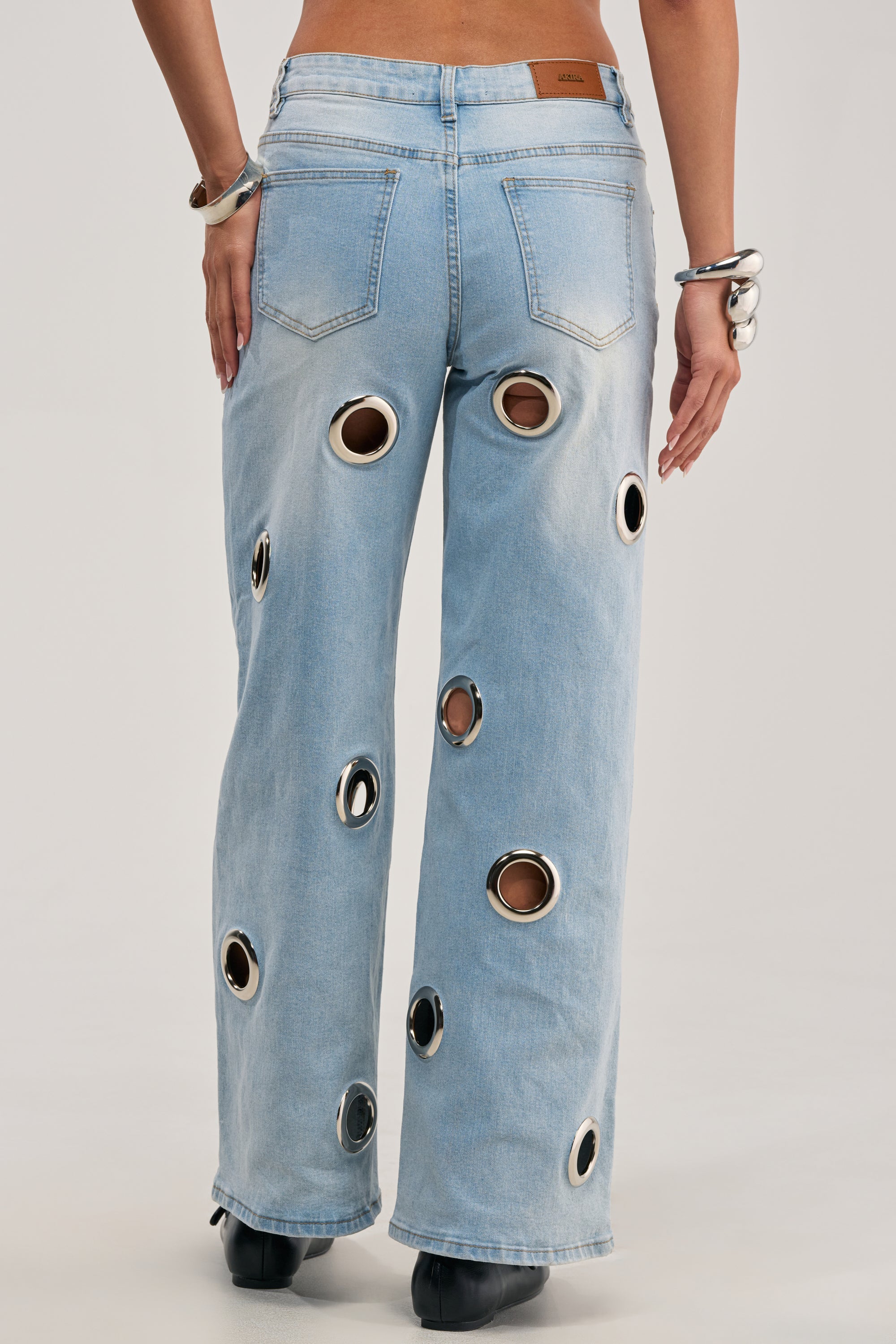 COOL GIRL ALERT DENIM WITH GROMMETS