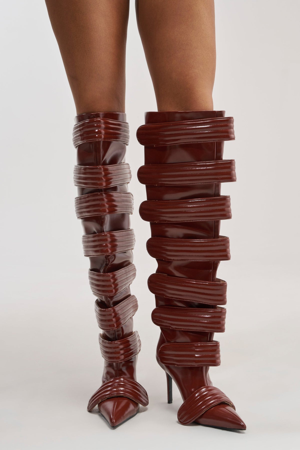 AZALEA WANG JETSET COGNAC STILETTO BOOT