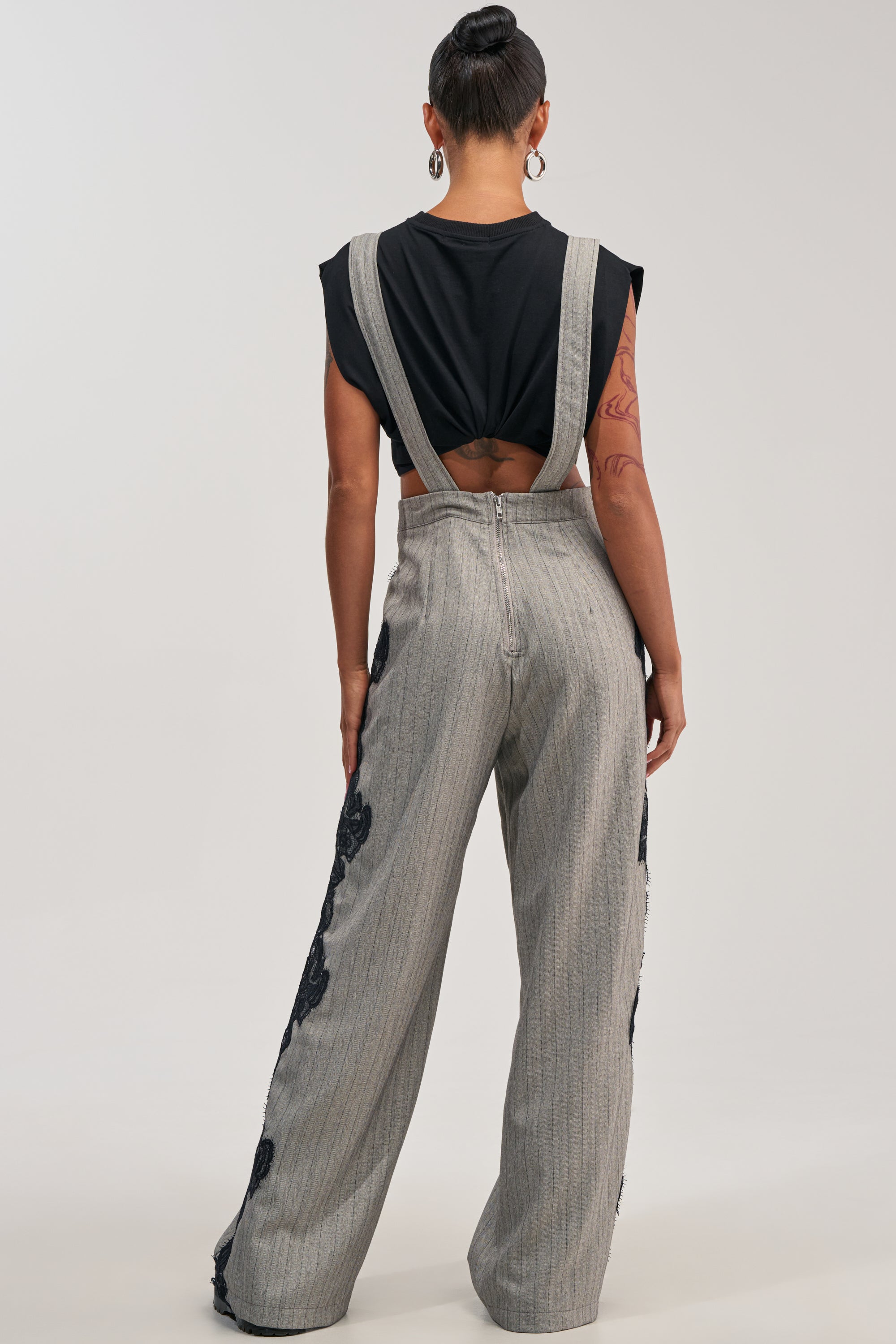 FOREVER FLAWLESS PINSTRIPE OVERALLS