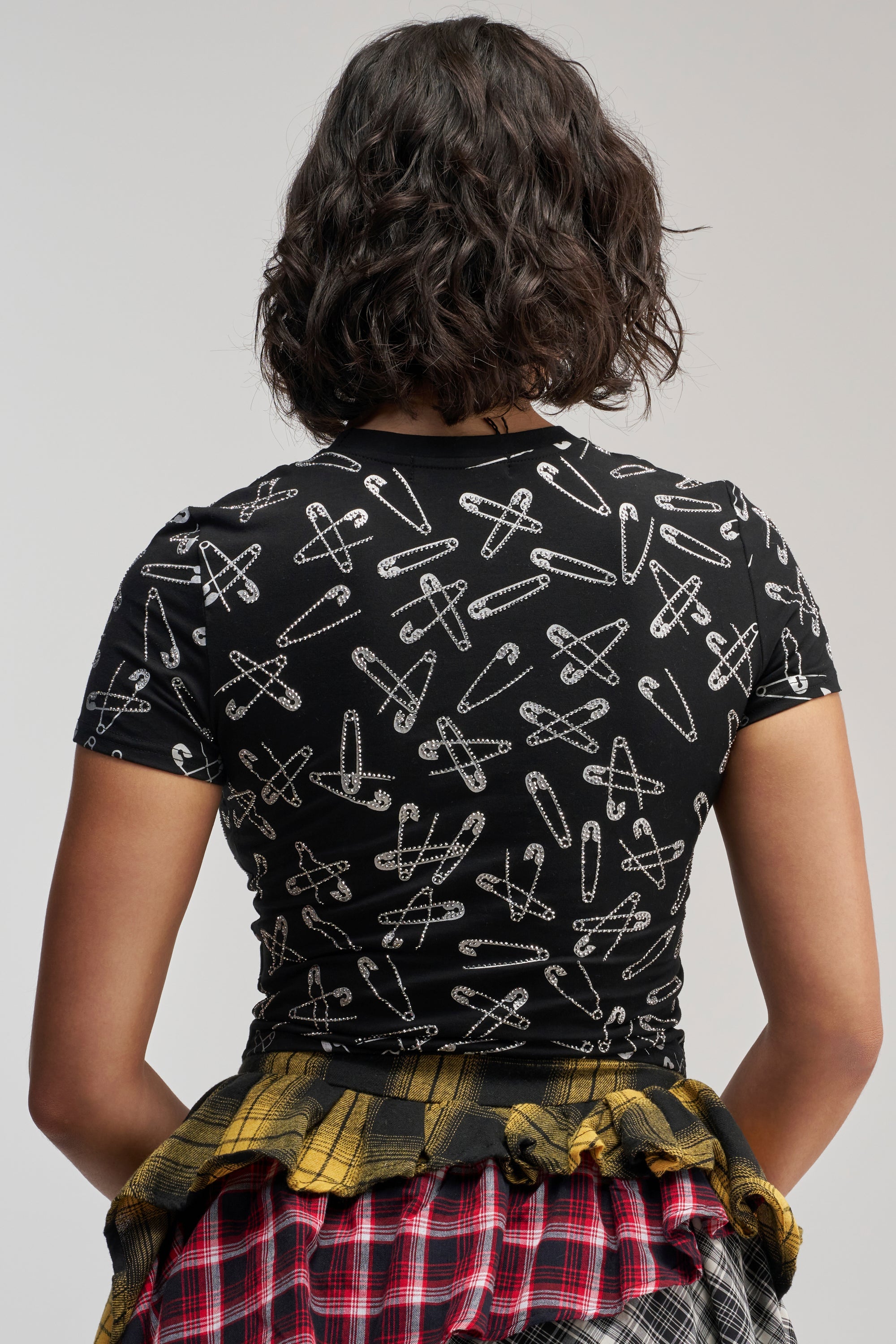 PROCEED WITH CAUTION RHINESTONE TEE