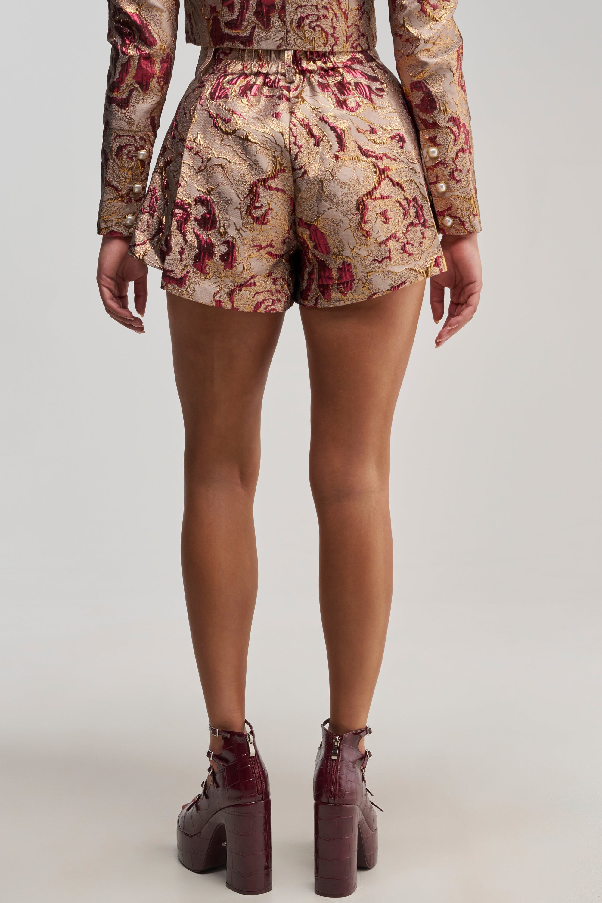 PENNY BROCADE SHORT IN BRONZE
