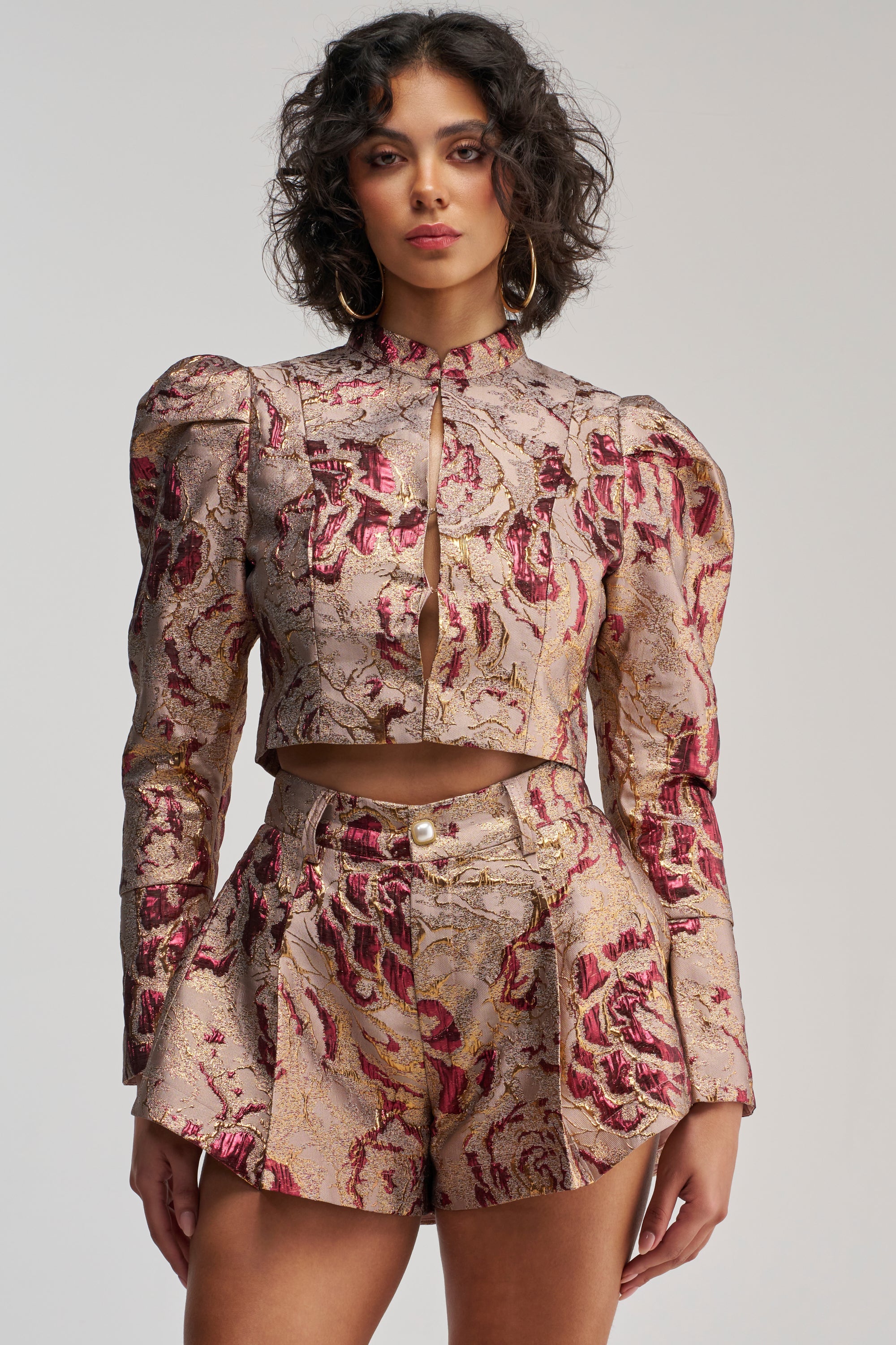 PENNY BROCADE BLAZER IN BRONZE