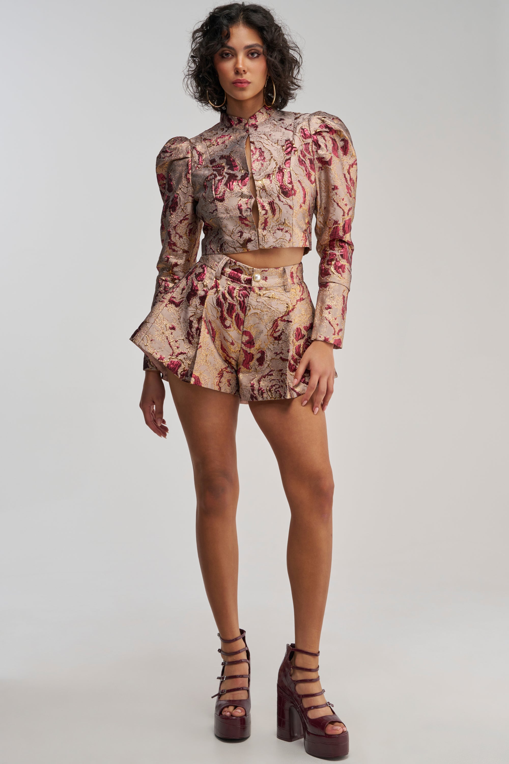 PENNY BROCADE BLAZER IN BRONZE