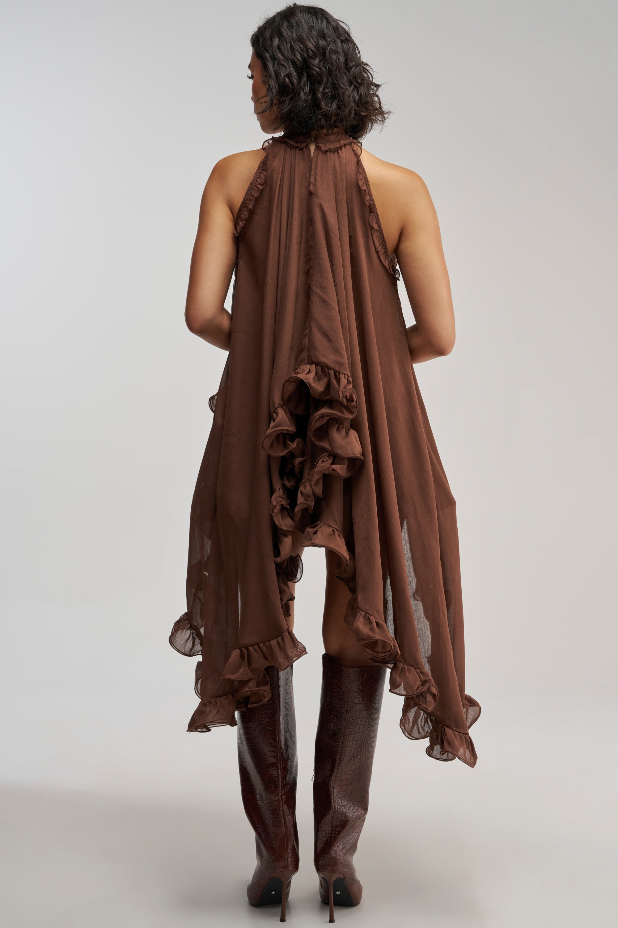 TALK TO ME CHIFFON HIGH LOW BLOUSE