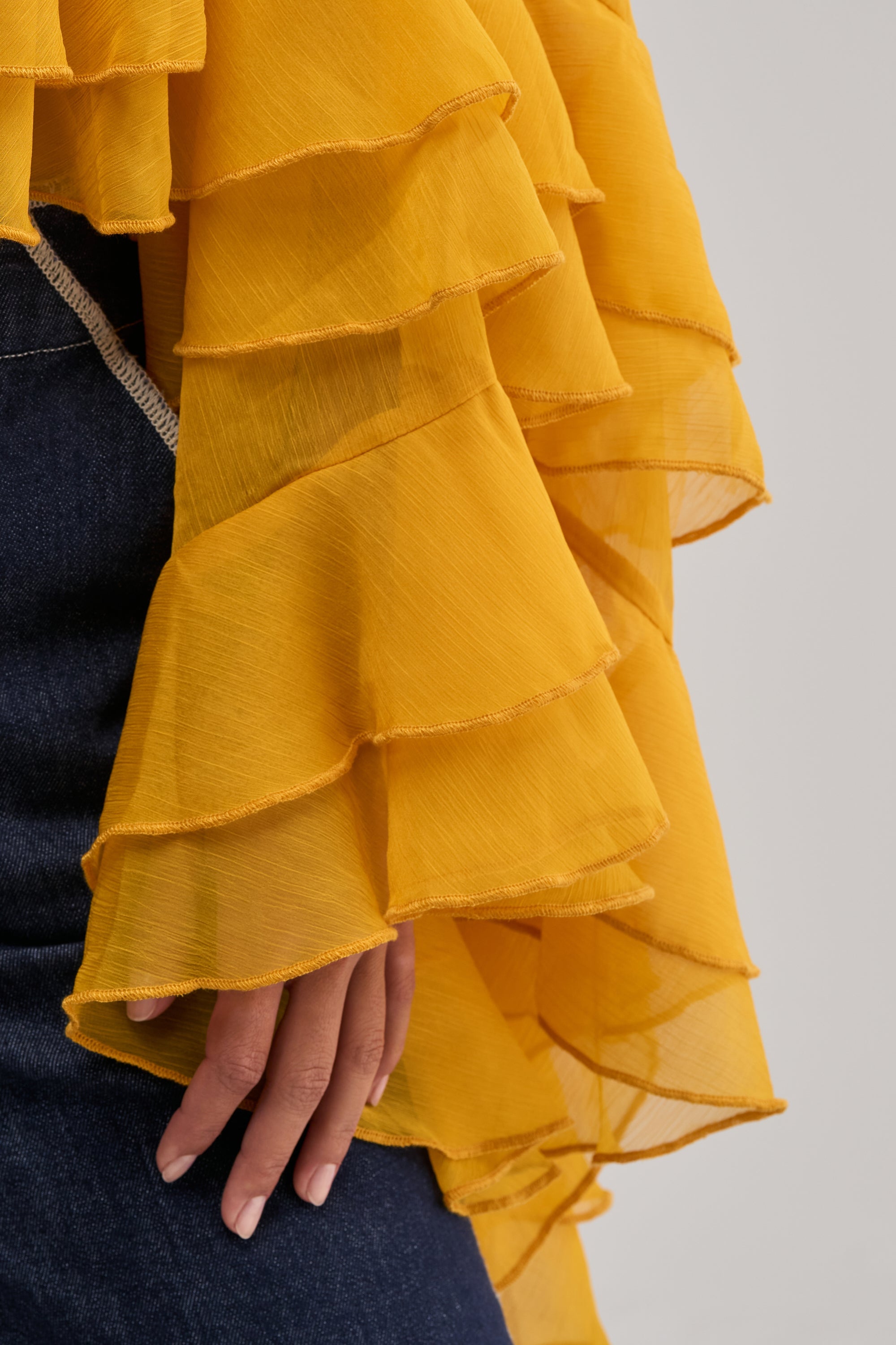 MARGOT CHIFFON BLOUSE IN MUSTARD