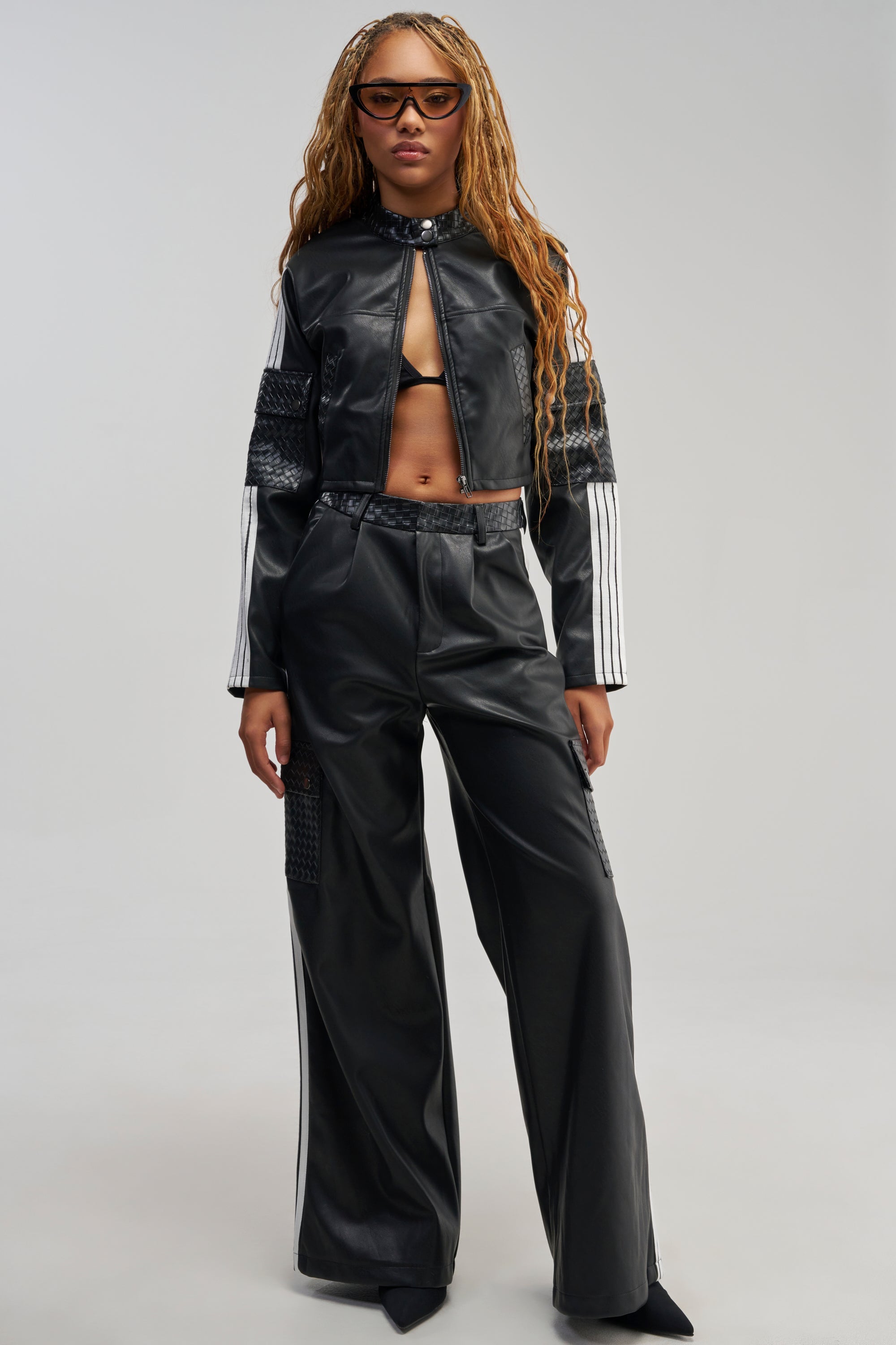 DONT TEST ME FAUX LEATHER BOMBER