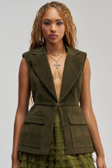 NAOMI BLAZER VEST IN SUEDE