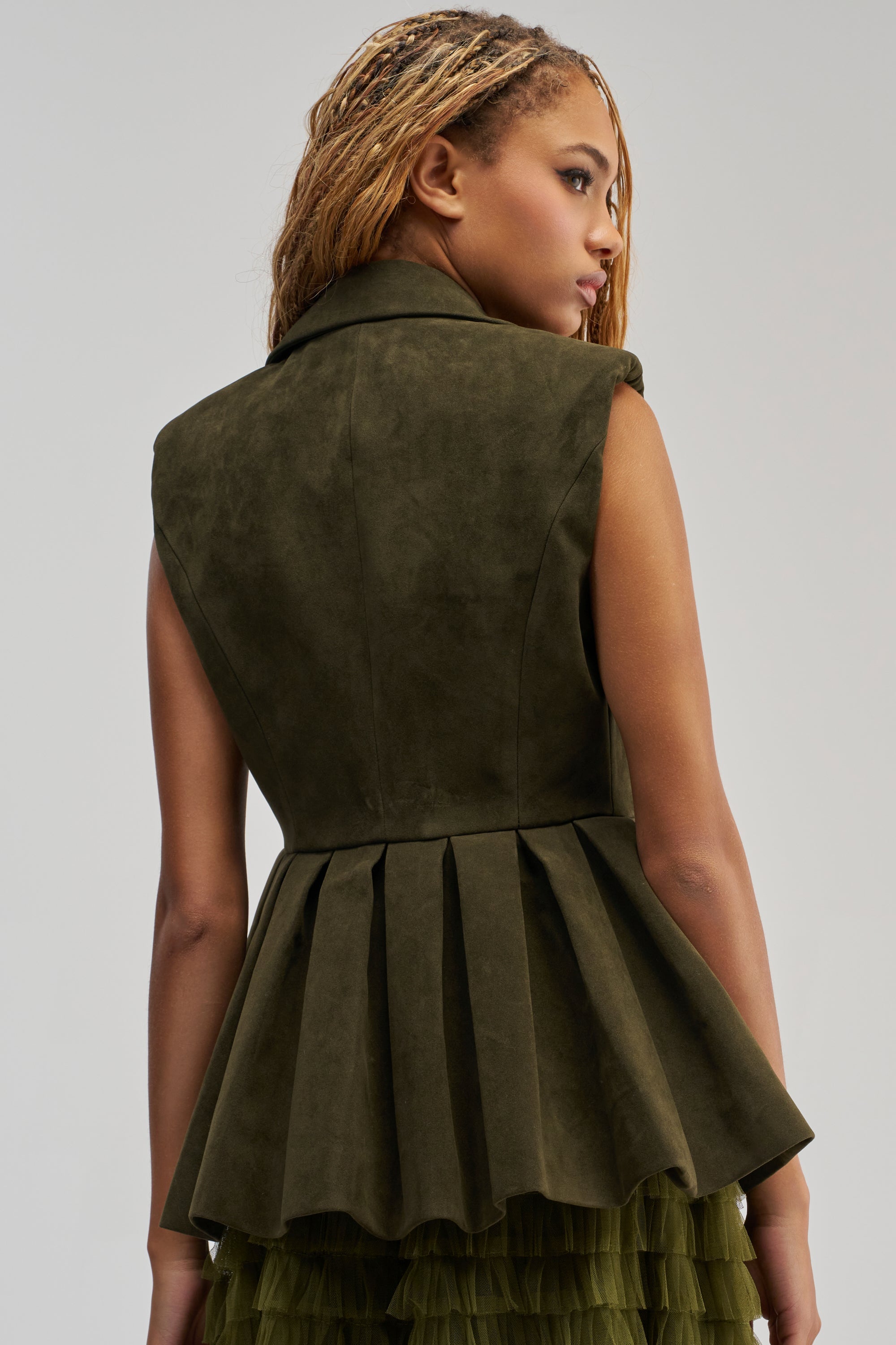NAOMI BLAZER VEST IN SUEDE
