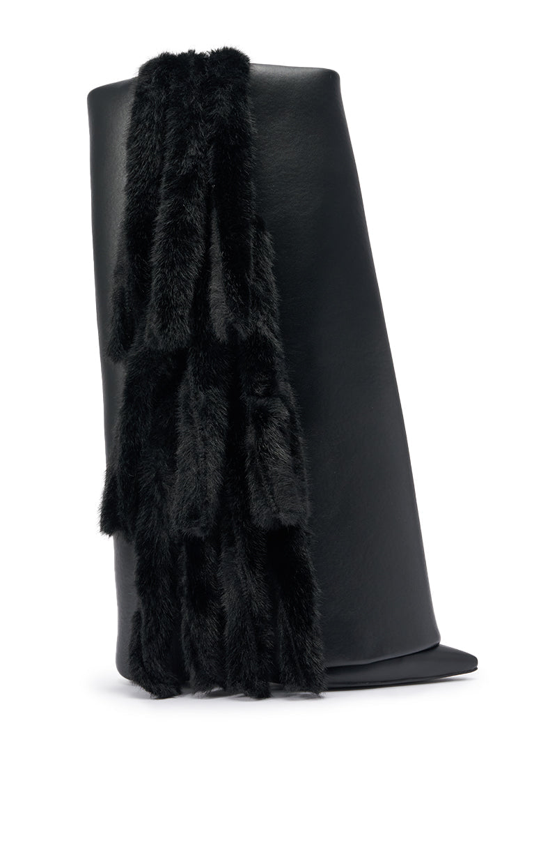 AKIRA GOLD KAIZEN BLACK FUR DETAIL BOOT