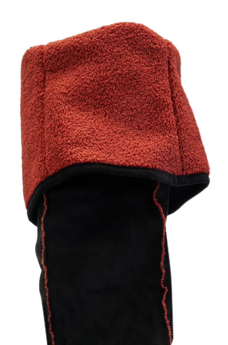 AKIRA GOLD KERRIGAN BLACK MULTI SHERPA STILETTO BOOT