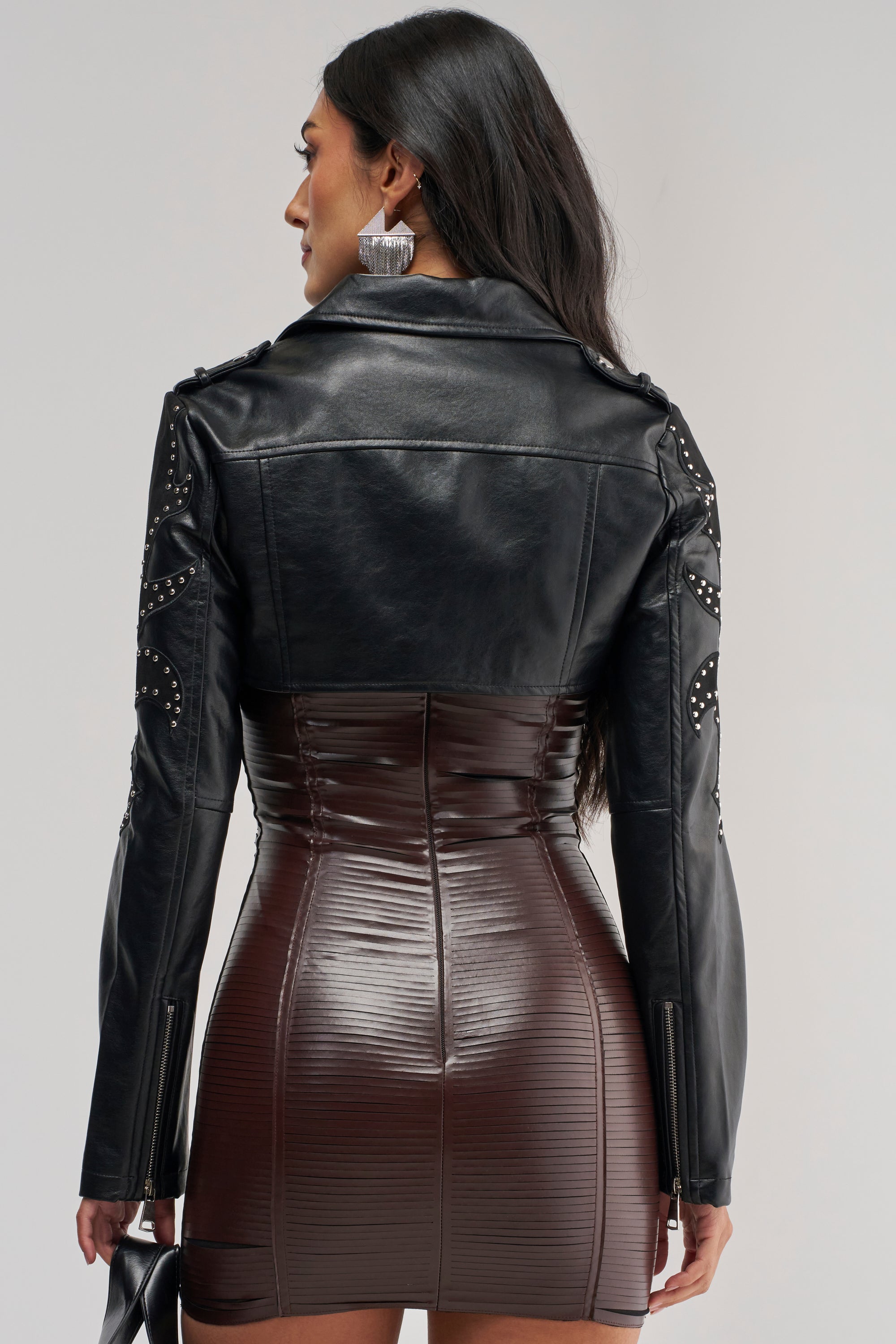 LOTTIE STUDDED CROP MOTO