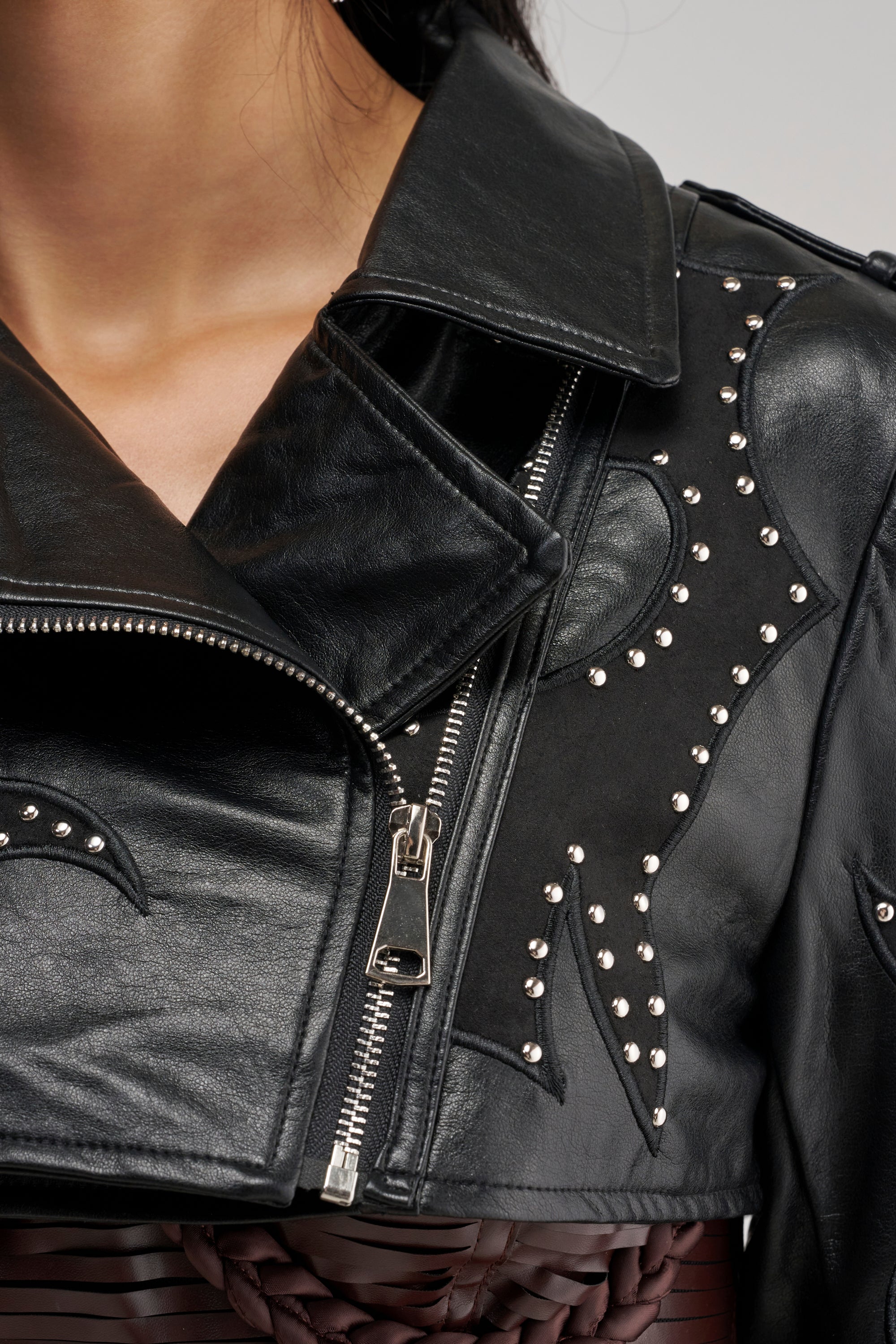 LOTTIE STUDDED CROP MOTO