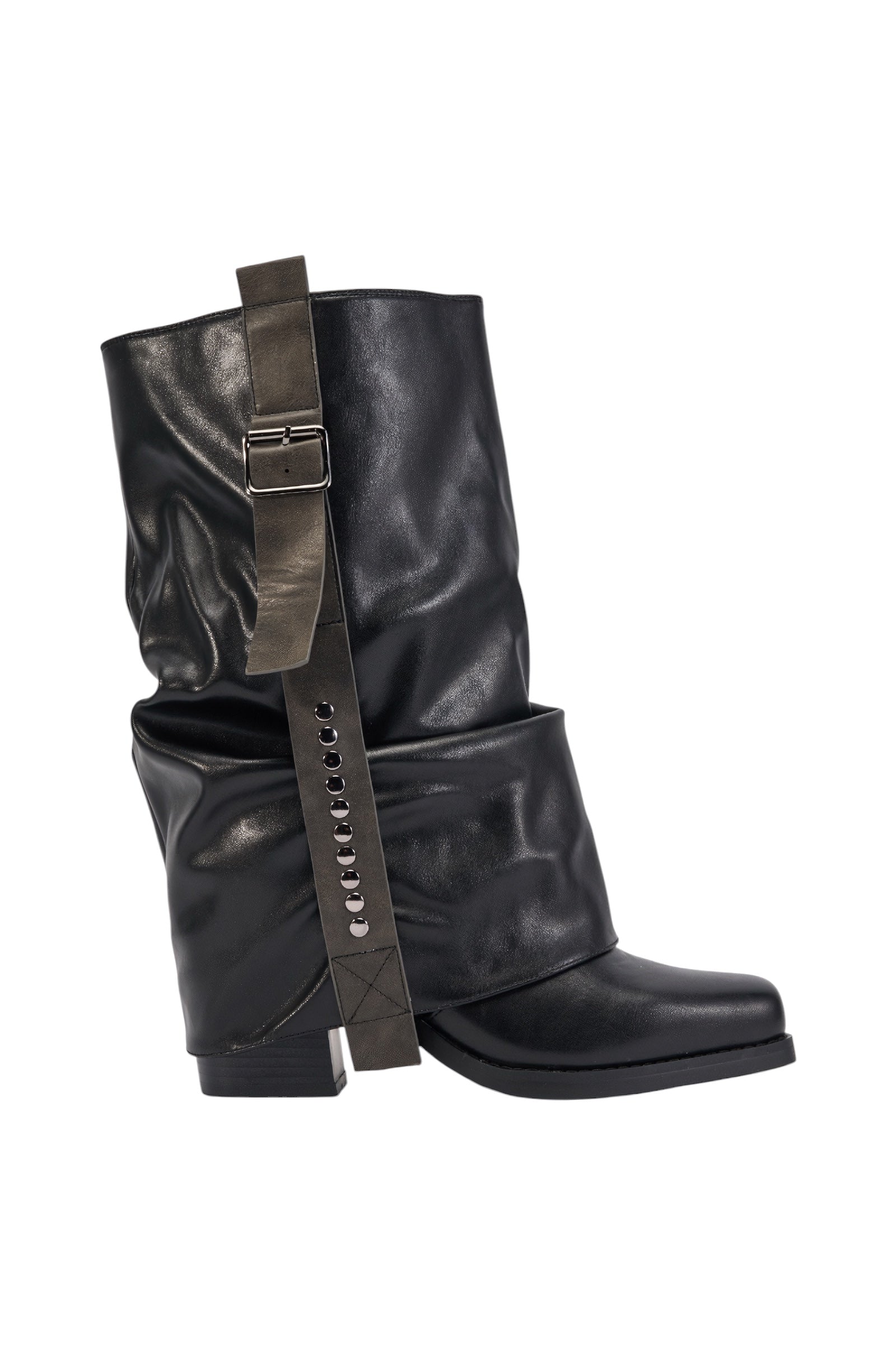 AZALEA WANG MELT BLACK SQUARE TOE BOOTIE