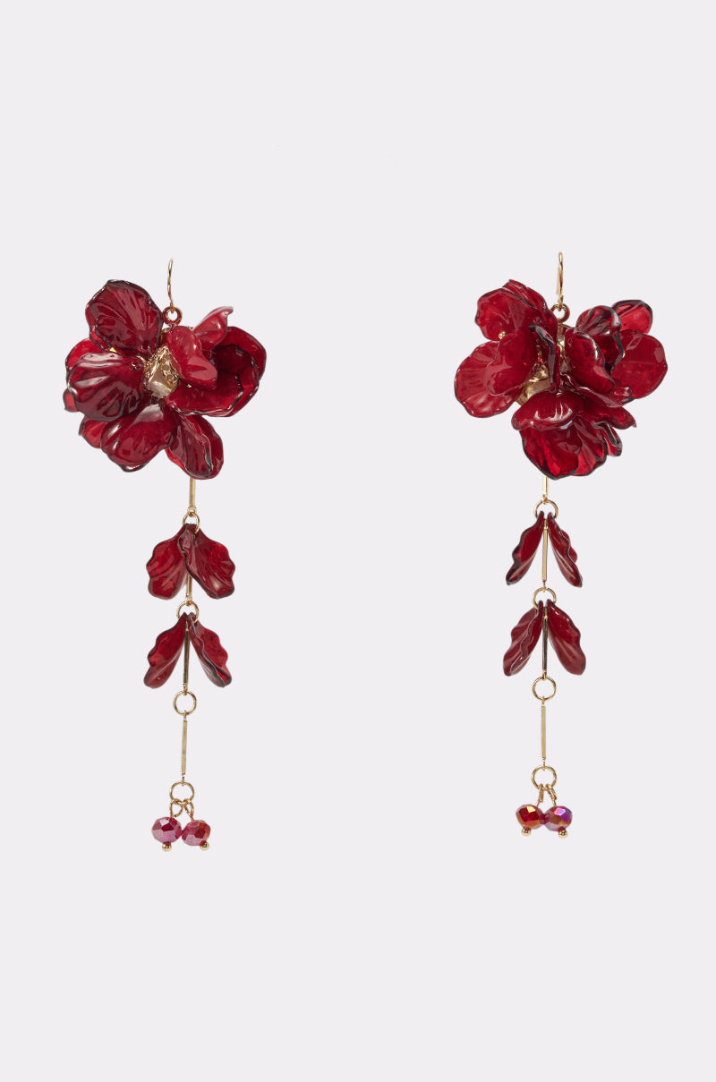 DRIP DRIP BURGUNDY DANGLE EARRING