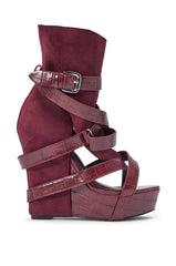 AZALEA WANG ROTHKO WEDGE SANDAL IN PLUM