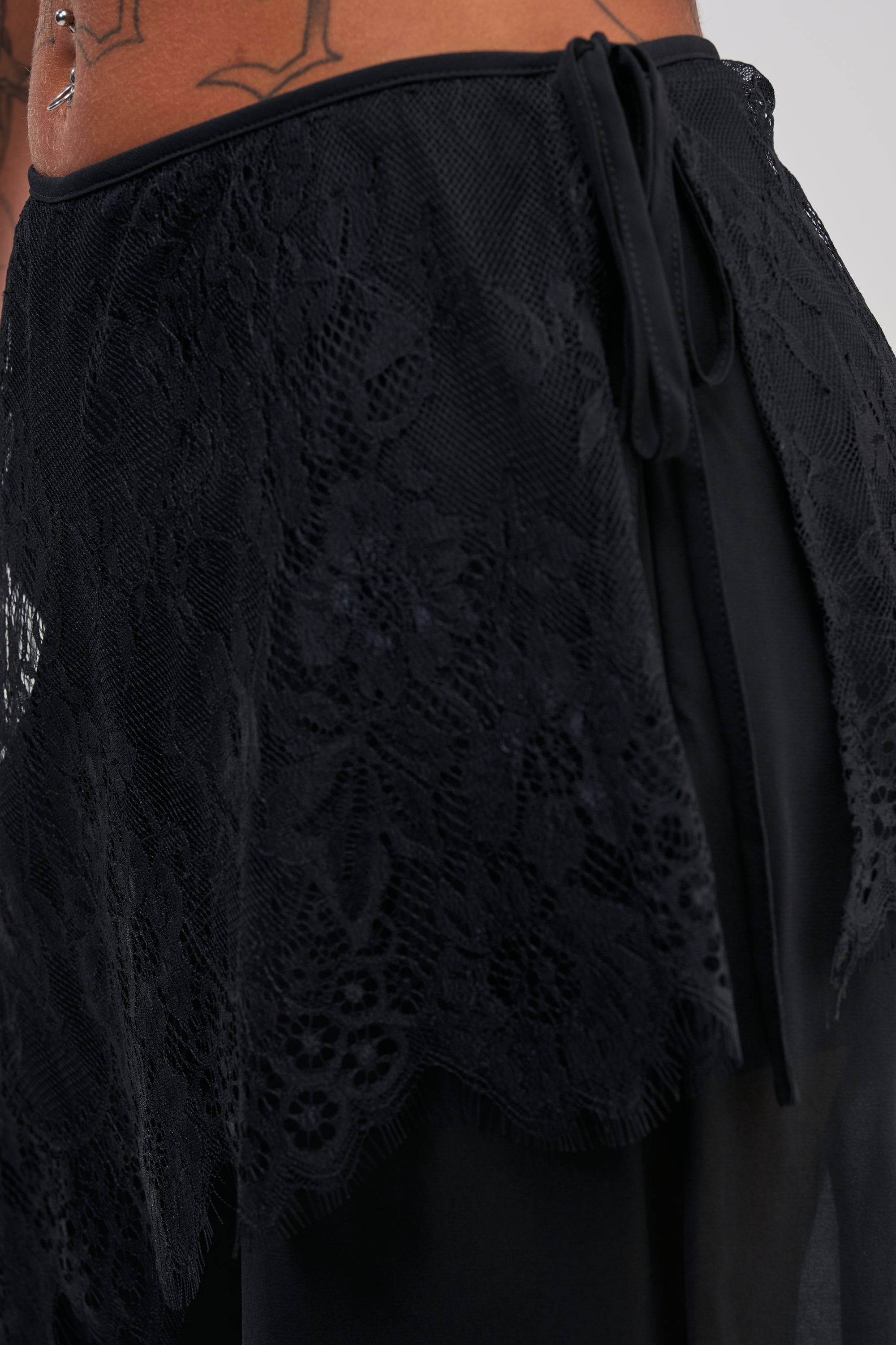 DRIFT AWAY PALAZZO PANT WITH LACE SKIRT OVERLAY