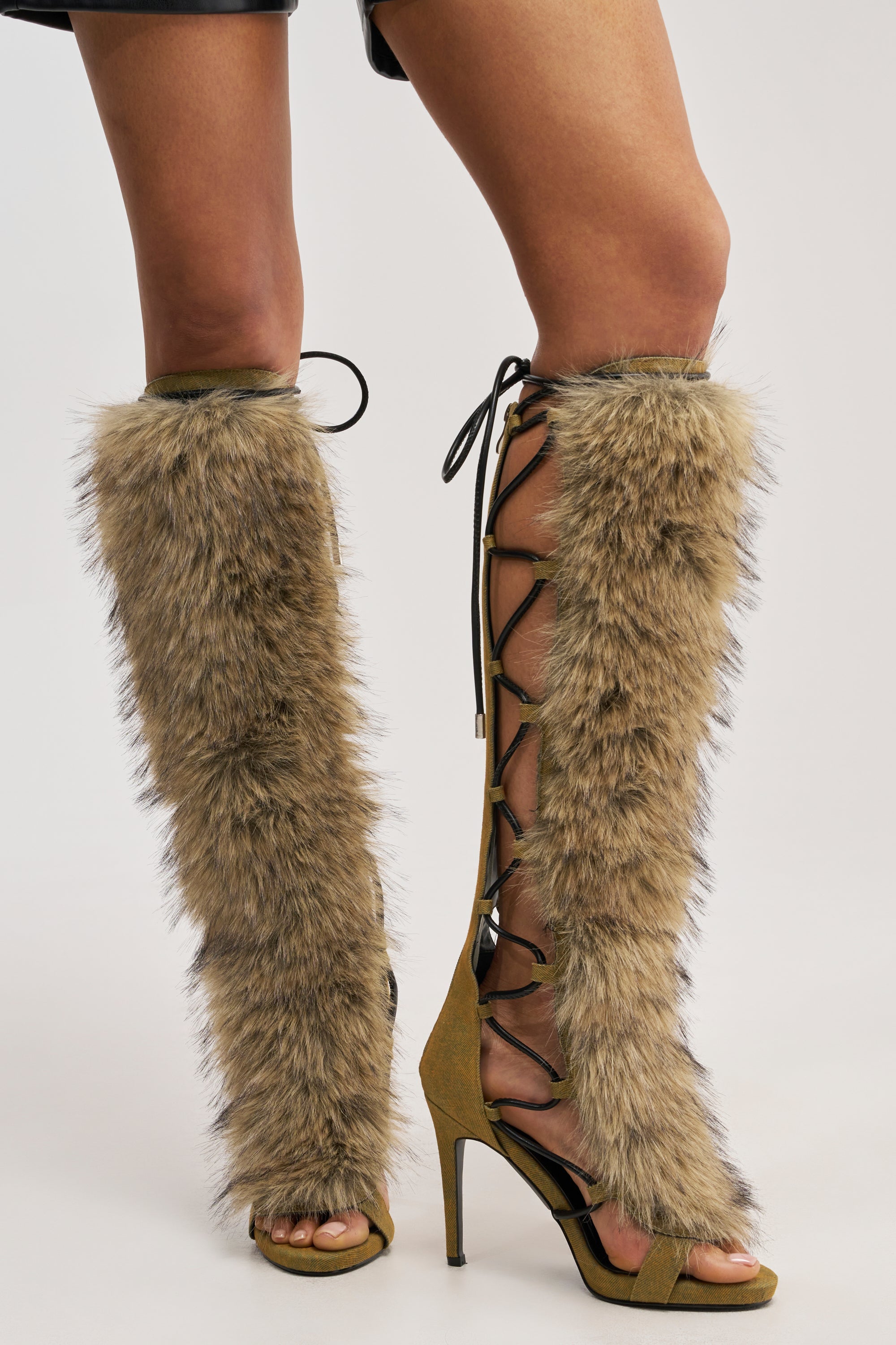 AZALEA WANG STAMOS DENIM MULTI STILETTO SANDAL