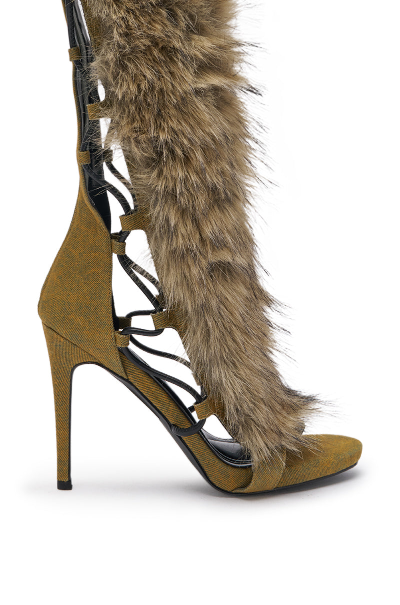 AZALEA WANG STAMOS DENIM MULTI STILETTO SANDAL