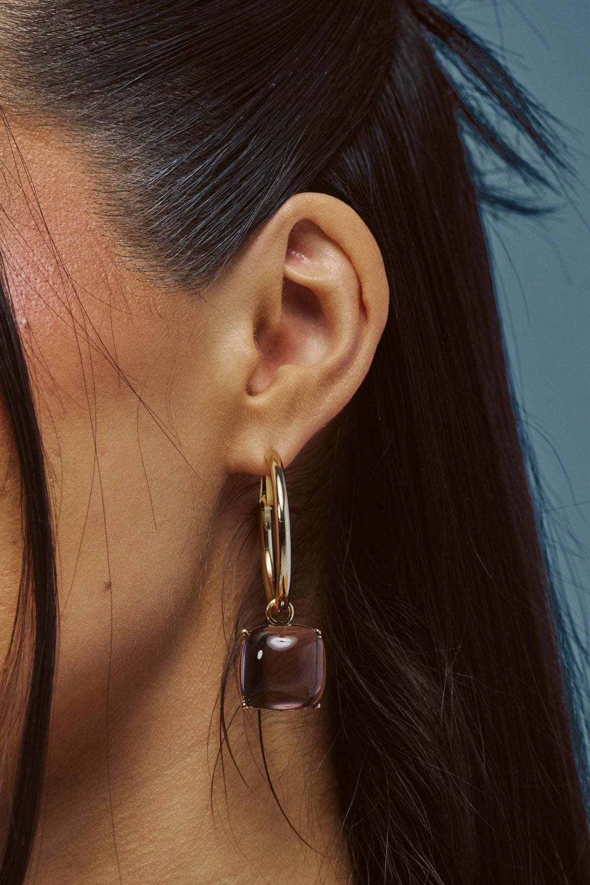 PURPLE HAZE DROP HOOPS
