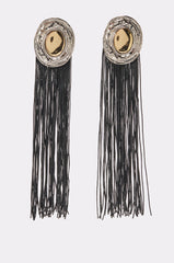 TASSEL DIVA STATEMENT EARRINGS IN BLACK