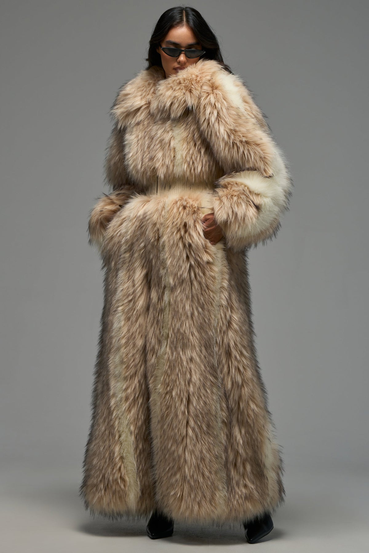 VENUS FAUX FUR TRENCH