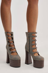 AZALEA WANG VIVIENNEA BROWN PLAID