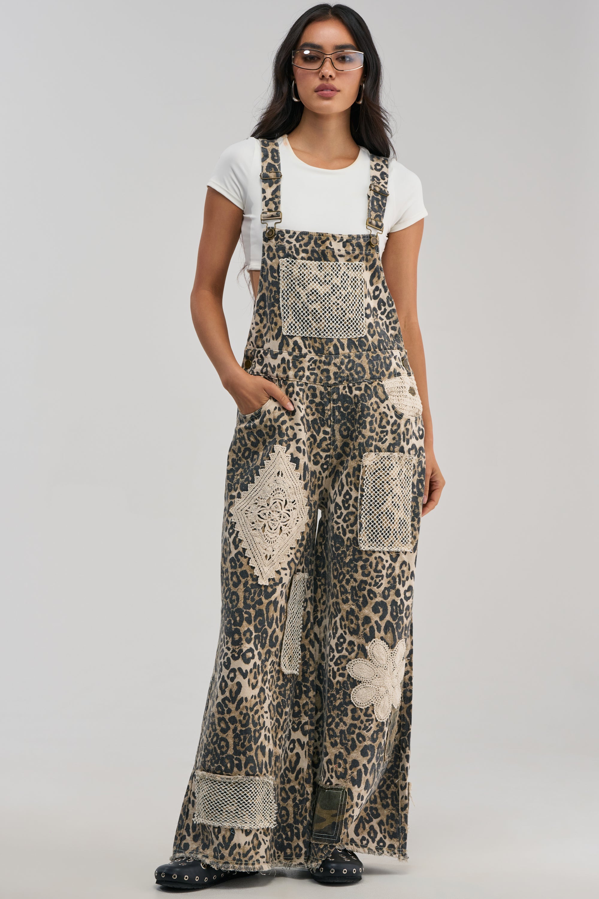 CATCH ME IN THE CITY LEOPARD OVERALLS