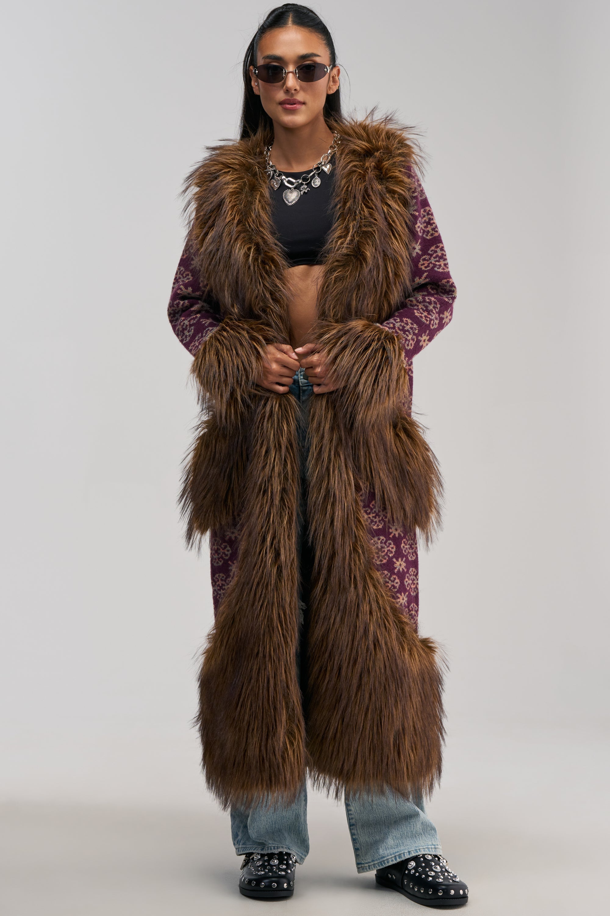 MAIN CHARACTER FUR TRIM CARDIGAN