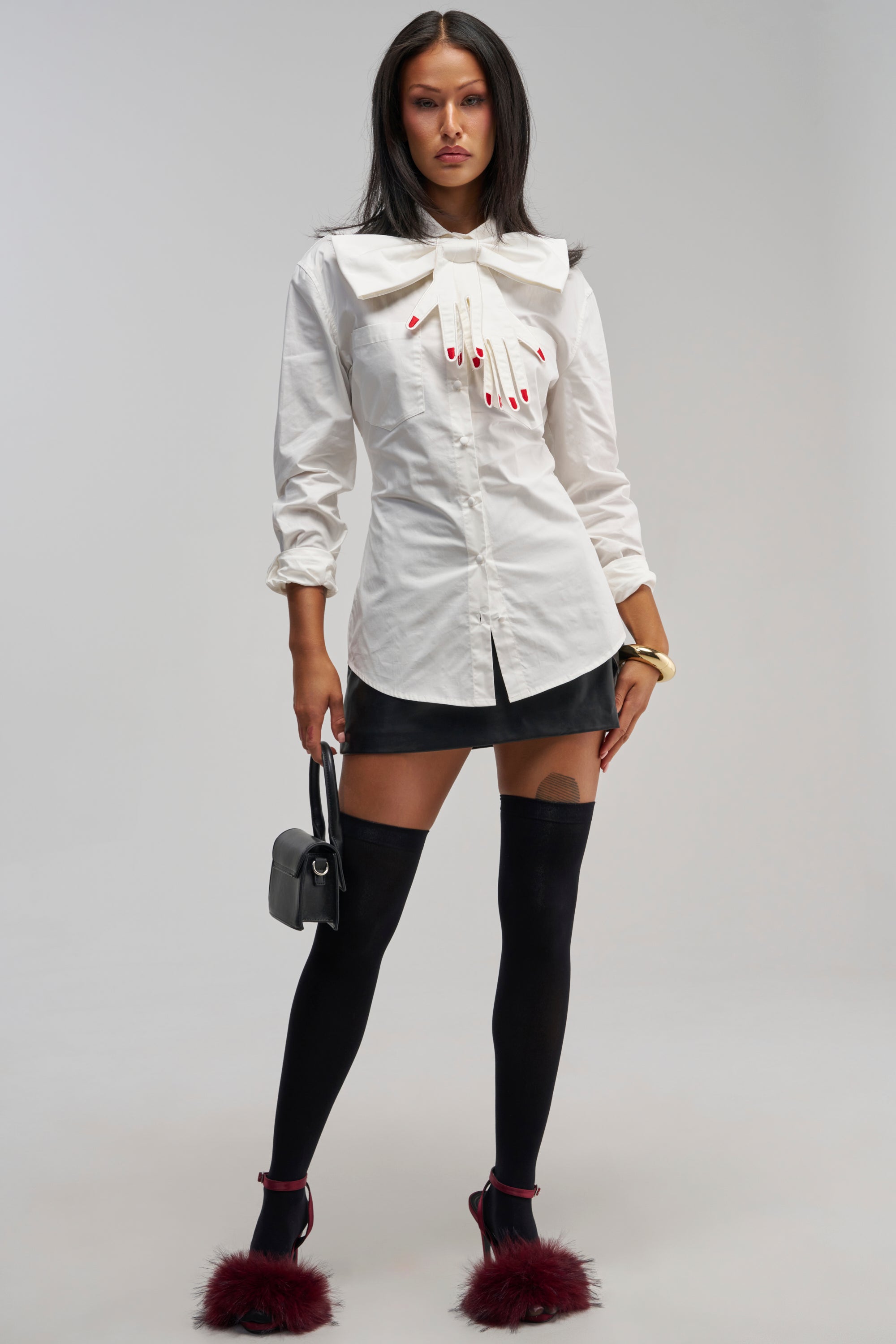 HANDS OFF POPLIN BLOUSE