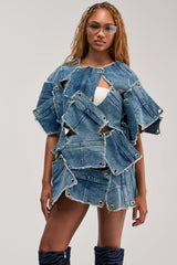 ALL PATCHED UP DENIM TOP