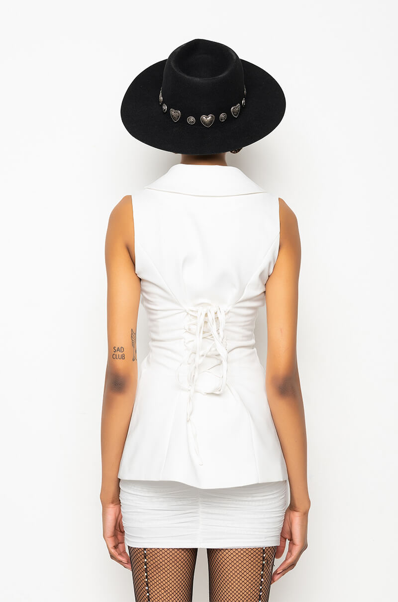 FITTED LACE UP VEST