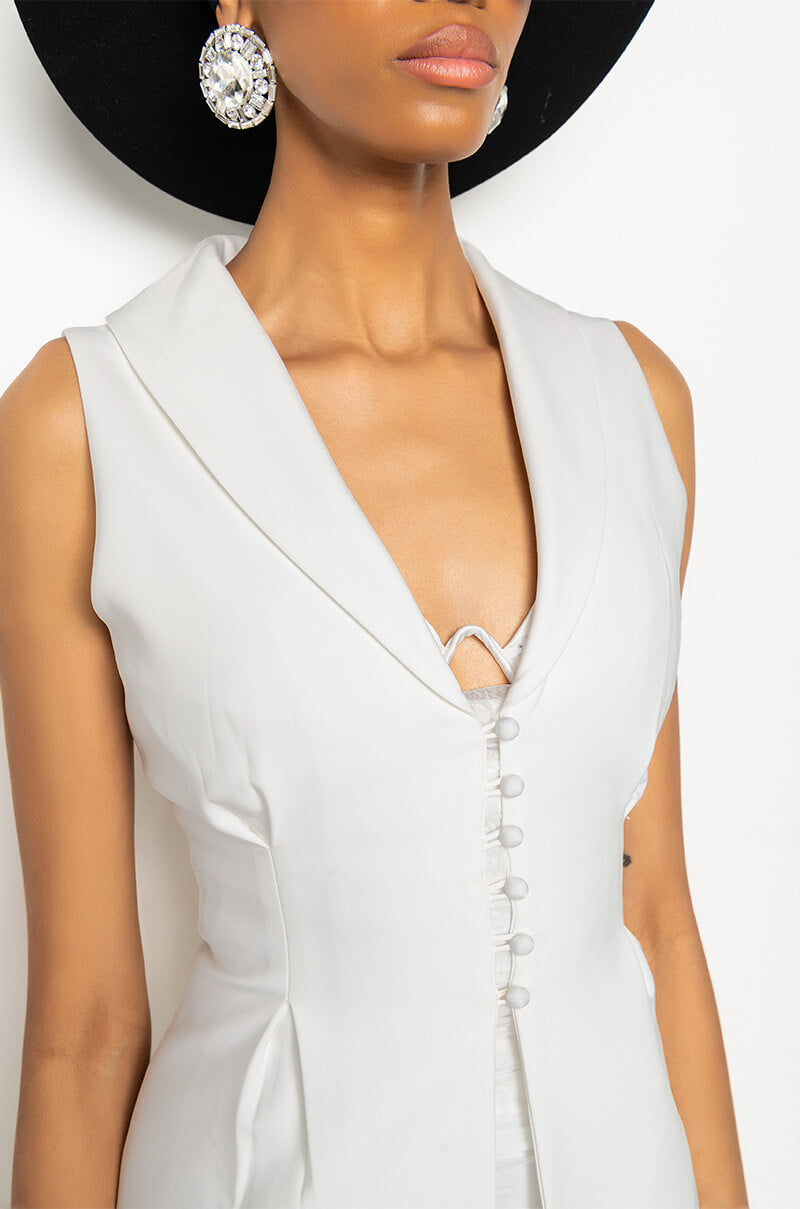 FITTED LACE UP VEST